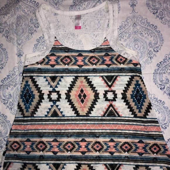 Aztec Lace Tank Top - Picture 1 of 1